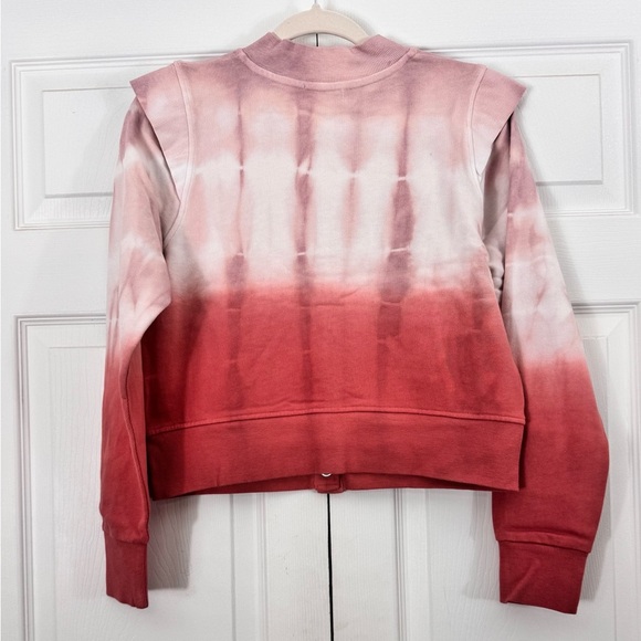 Pink White Snap Button Sweatshirt Jacket Size M NWT | 525 America - Picture 3 of 7